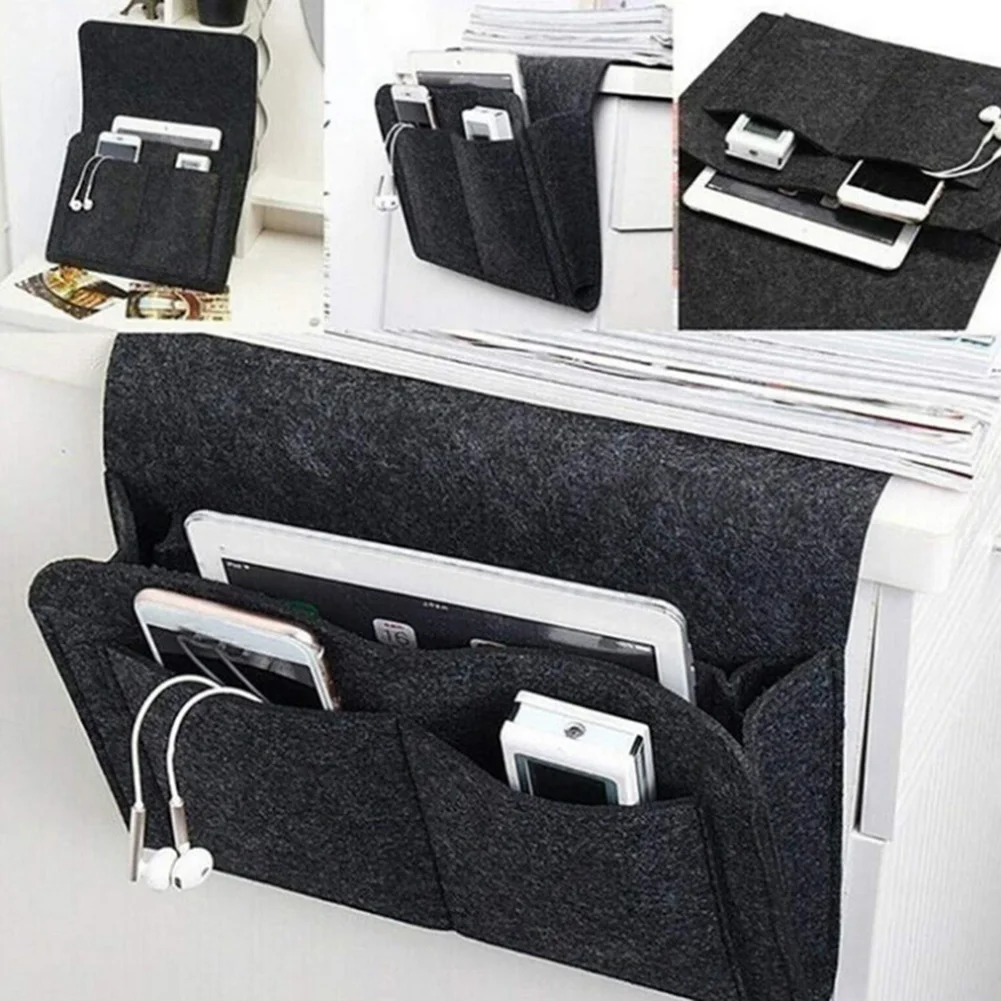 Desk Setup Wallpaper - Felt Bedside Pocket Organizer Phone Book