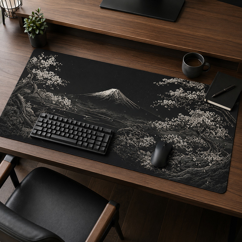 Zelda Desk Setup - Mouse Pad Gamer Black Gold Fuji