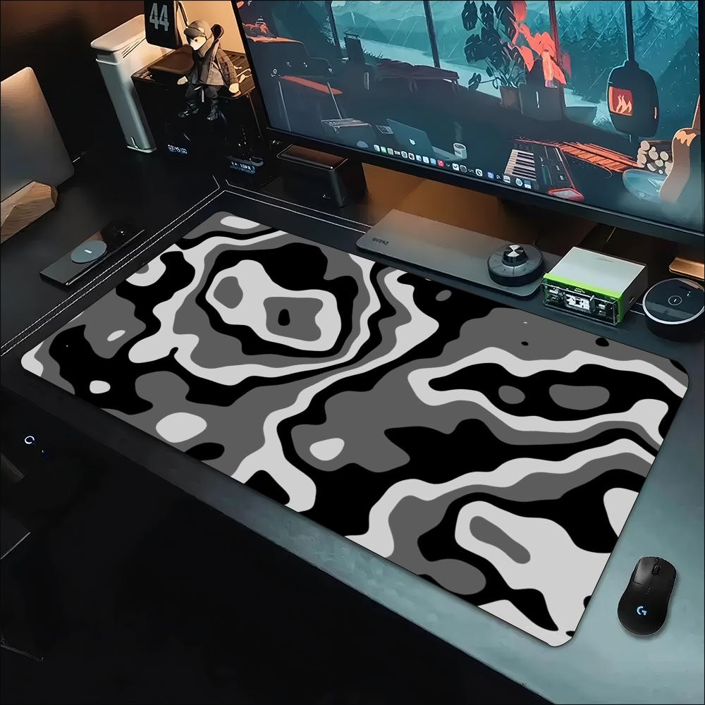 Desk Mat Grey White Topographi - Work Desk Home Setup recension och pris