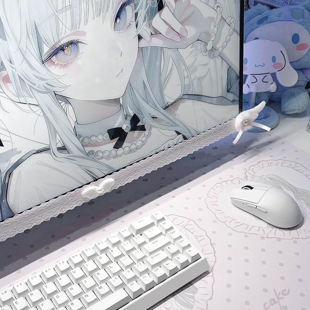 New Screen Decor White Lace Mo - Desk Setup Office recension och pris