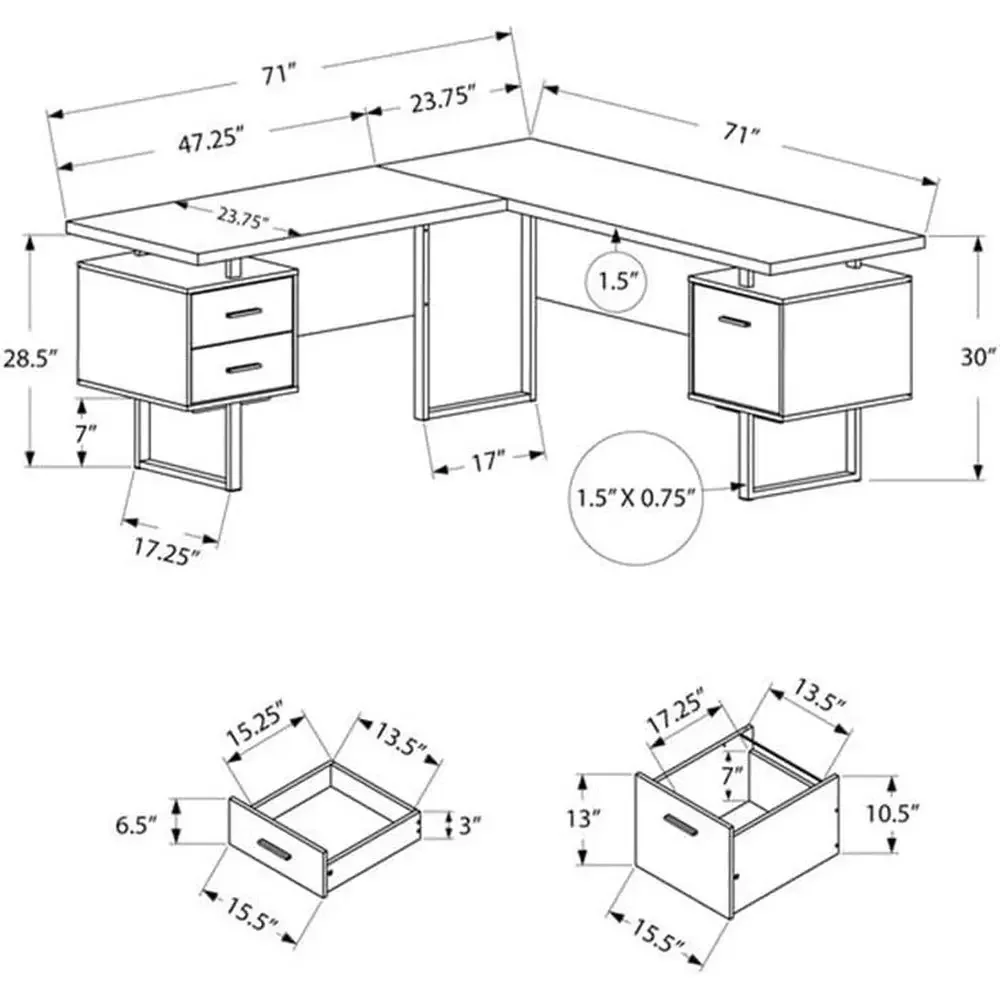 L-Shaped 70 Computer Desk with - Desk Setup Office recension och pris