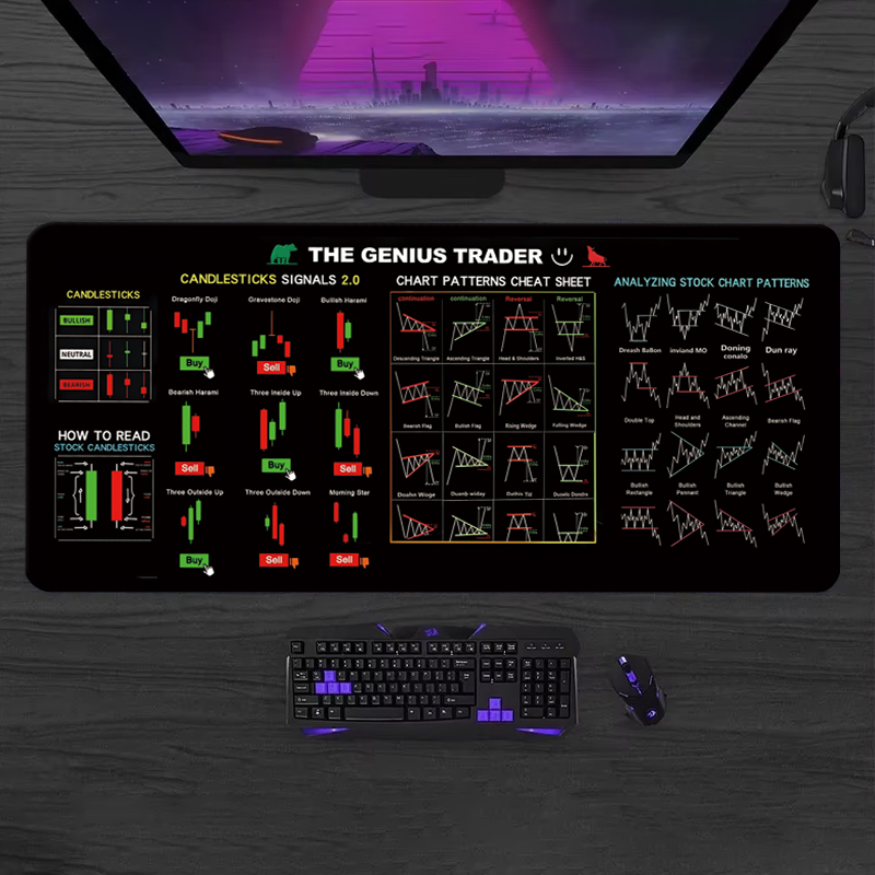 EXCO Stock Market Trader Leath - Desk Setup Rug recension och pris
