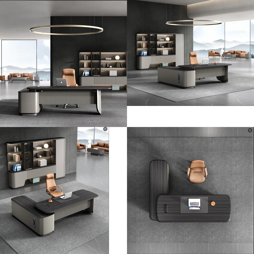 Modern Luxury Executive L Shap - Work Desk Home Setup recension och pris