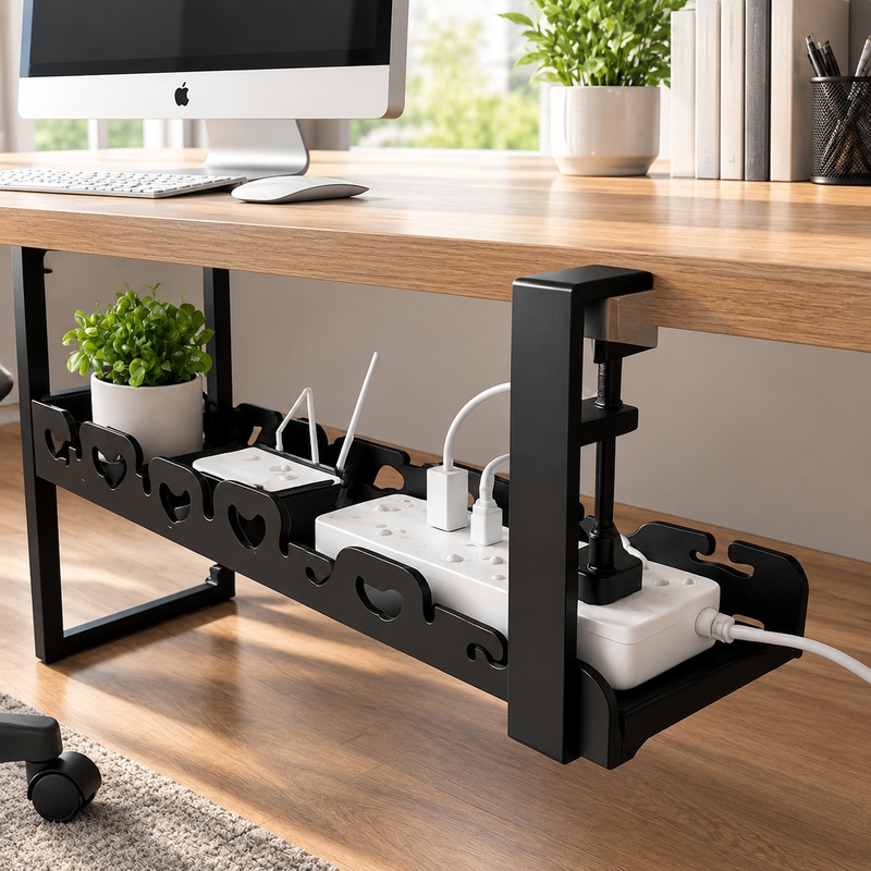 Desk Cable Storage Rack with M - Desk Setup Living Room recension och pris