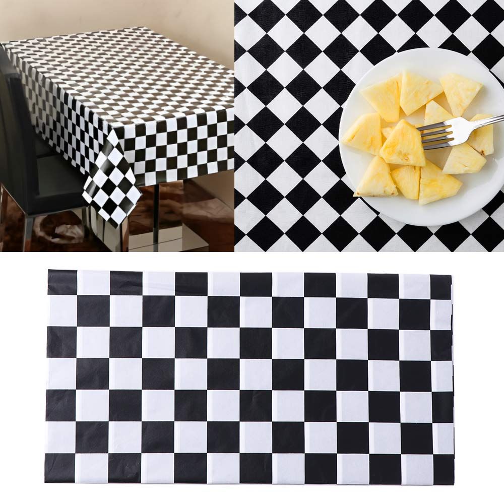 Black and White Checkered Disp - Desk Setup Wallpaper recension och pris