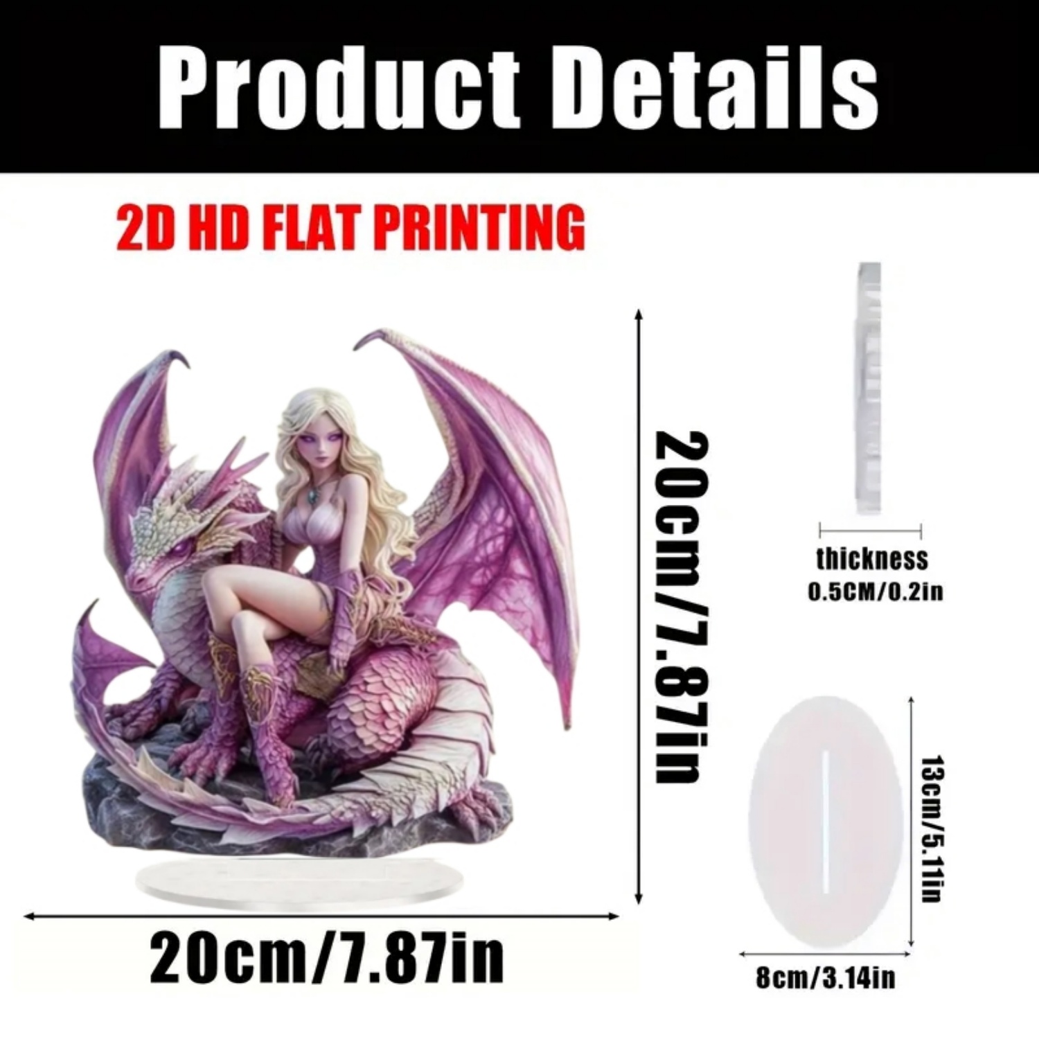 Fairy Statue,2D Flat Acrylic P - Desk Setup Desk recension och pris