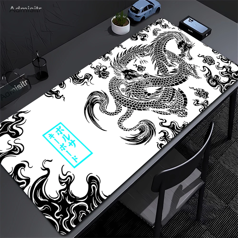 XXL Black and White Dragon Ani - Zelda Desk Setup recension och pris