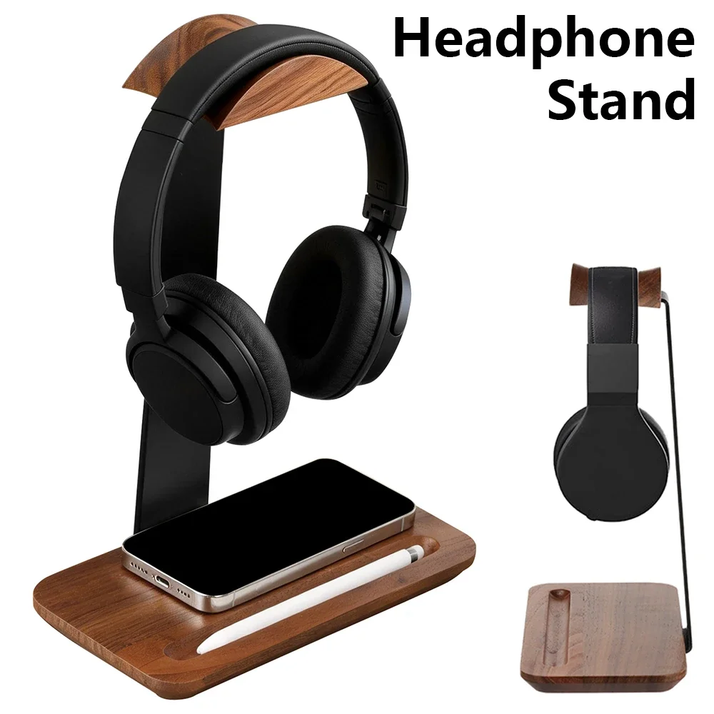 Universal Wood Headphone Stand - Desk Setup Desk recension och pris