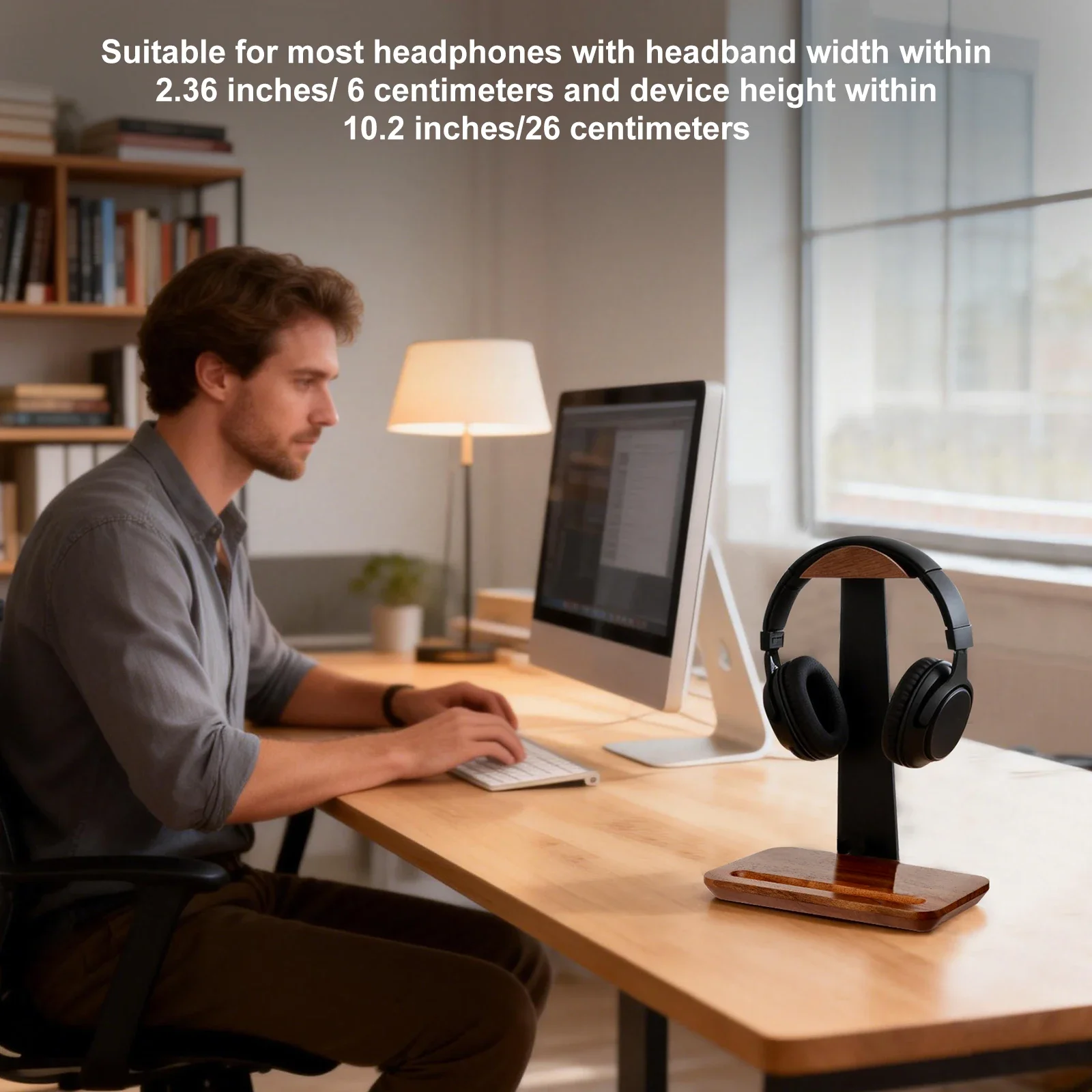 Universal Wood Headphone Stand - Desk Setup Desk recension och pris