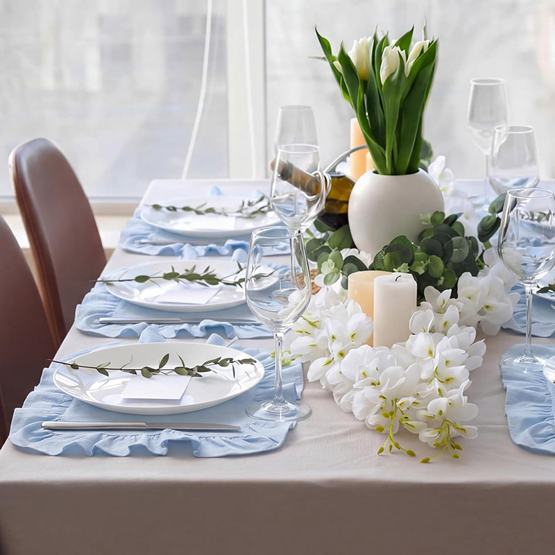 Cotton Ruffle Placemat Round & - Desk Setup Wallpaper recension och pris