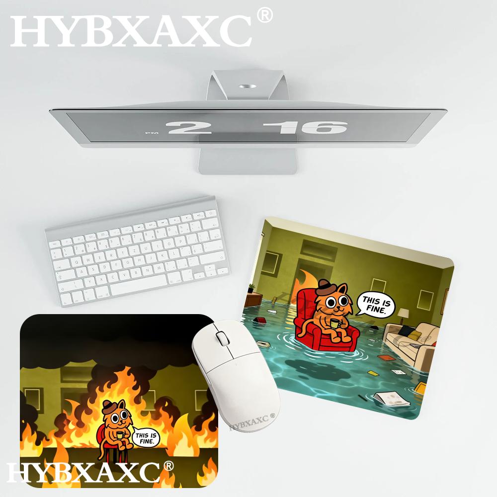 HYBXAXC This Is Fine Cat Meme  - Work Desk Home Setup recension och pris