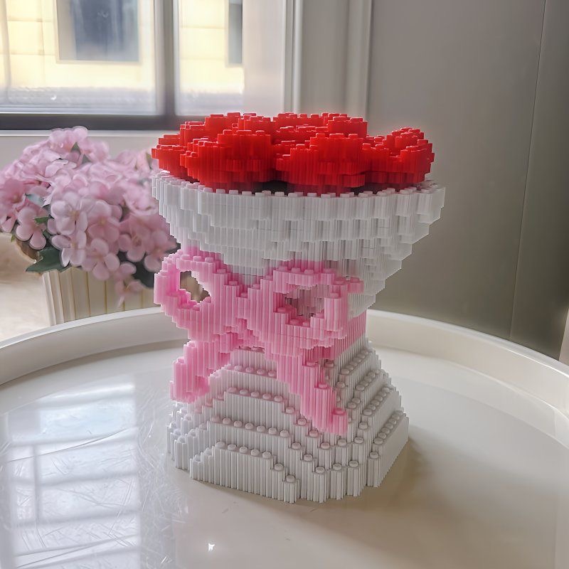 Red Rose Bundle Building Block - Desk Setup Gear recension och pris