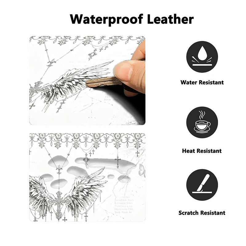 Leather Mousepad Black White A - Desk Setup Rug recension och pris