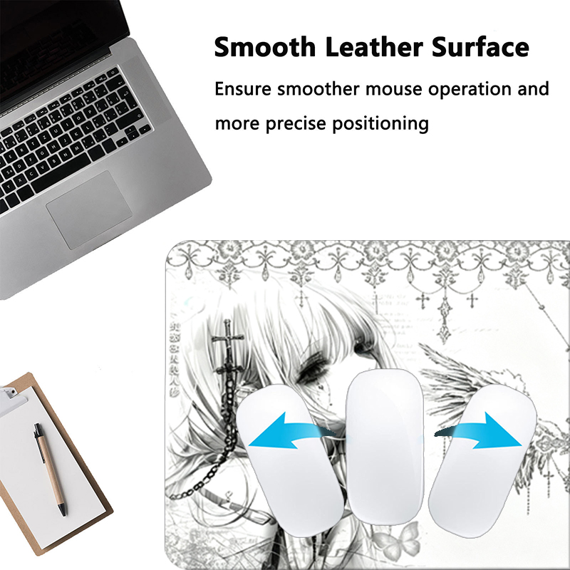 Leather Mousepad Black White A - Desk Setup Rug recension och pris