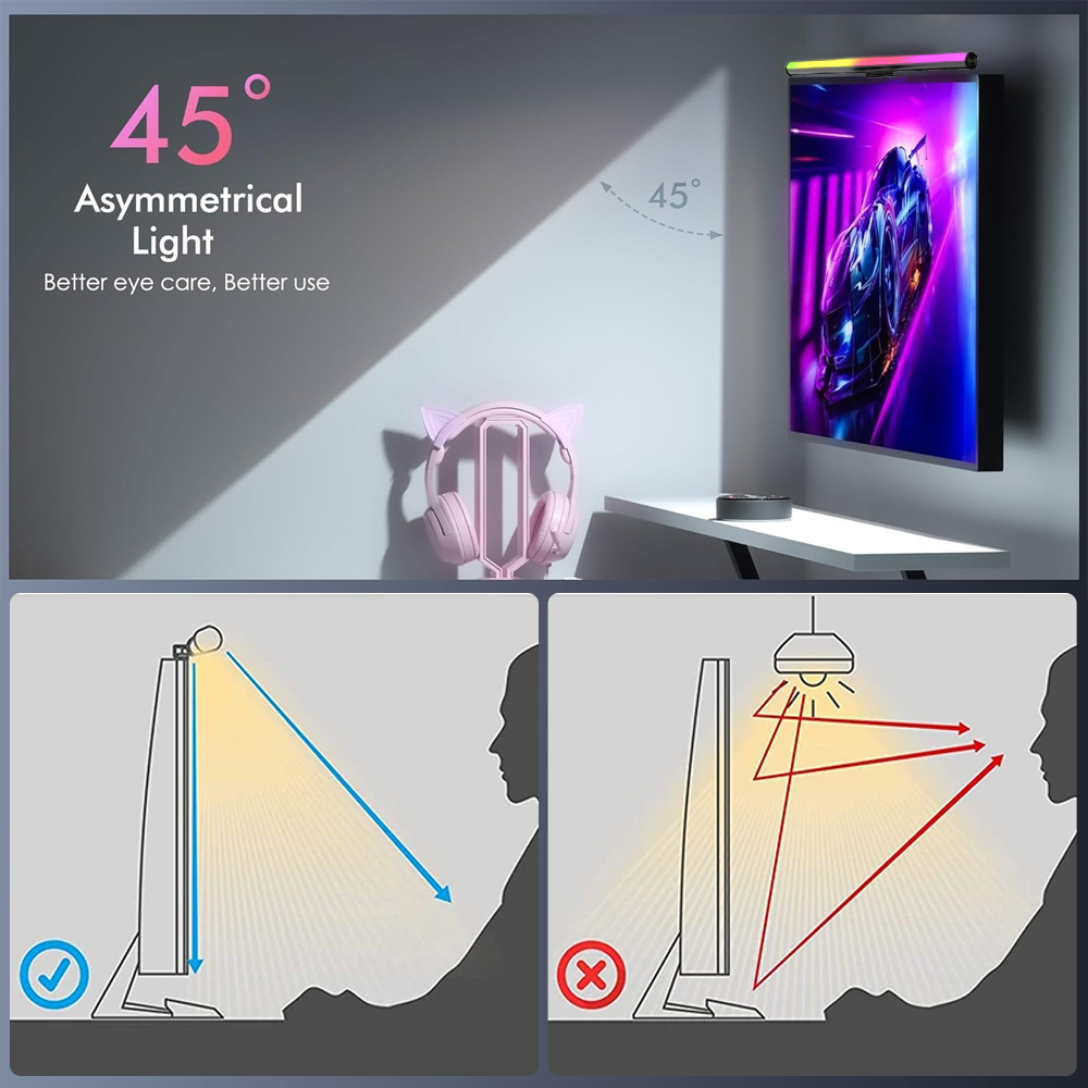 RGB Lightbar Monitor Light Bar - Desk Setup On Bed recension och pris