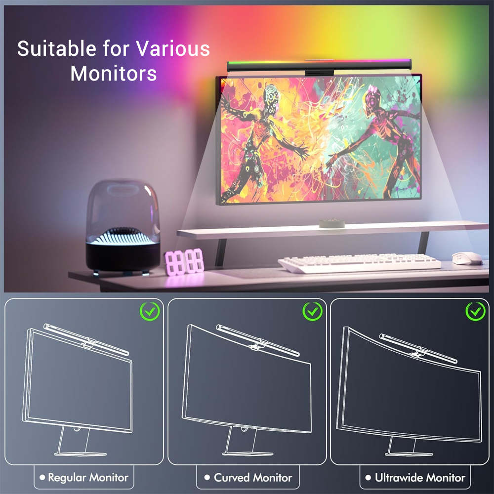 RGB Lightbar Monitor Light Bar - Desk Setup On Bed recension och pris