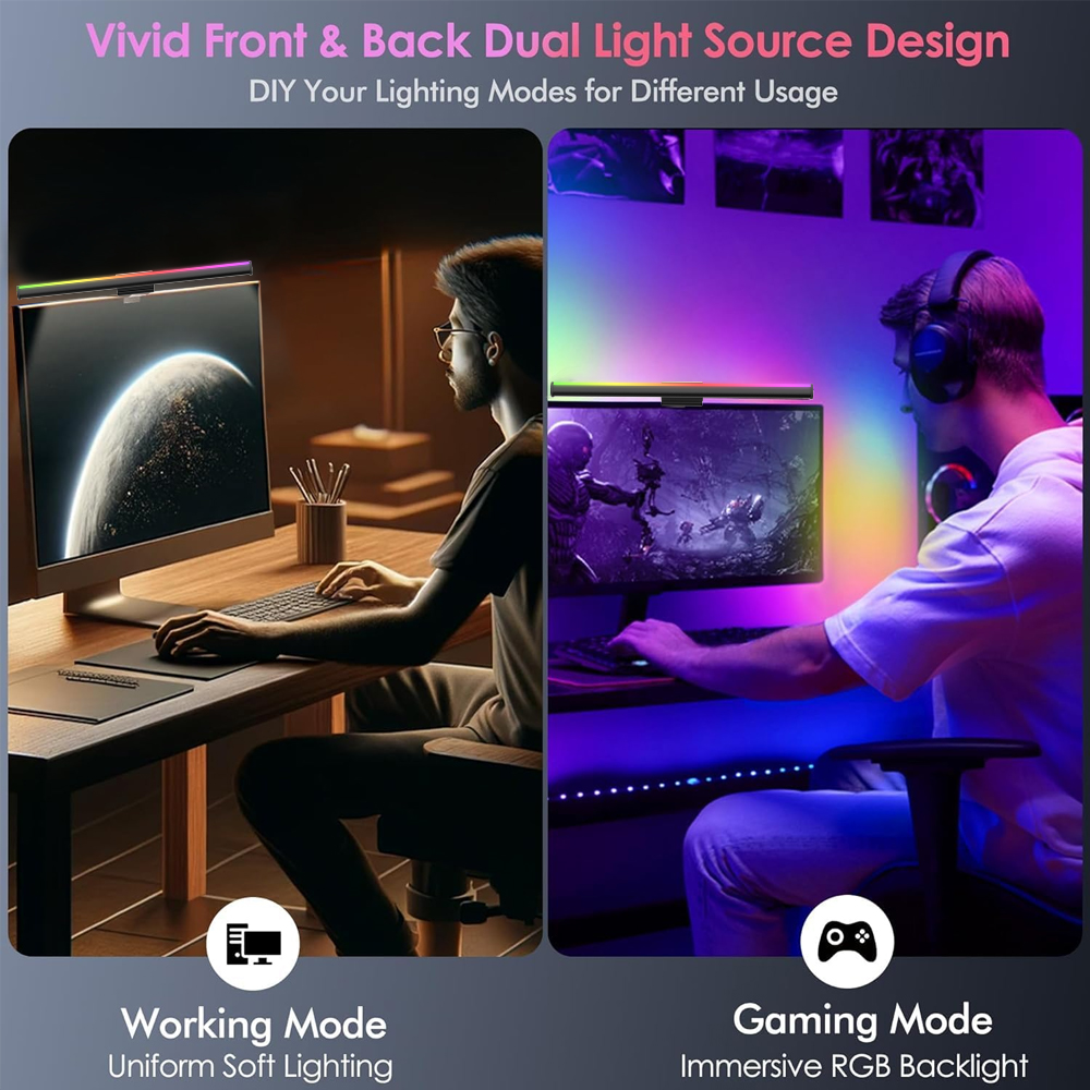 RGB Lightbar Monitor Light Bar - Desk Setup On Bed recension och pris